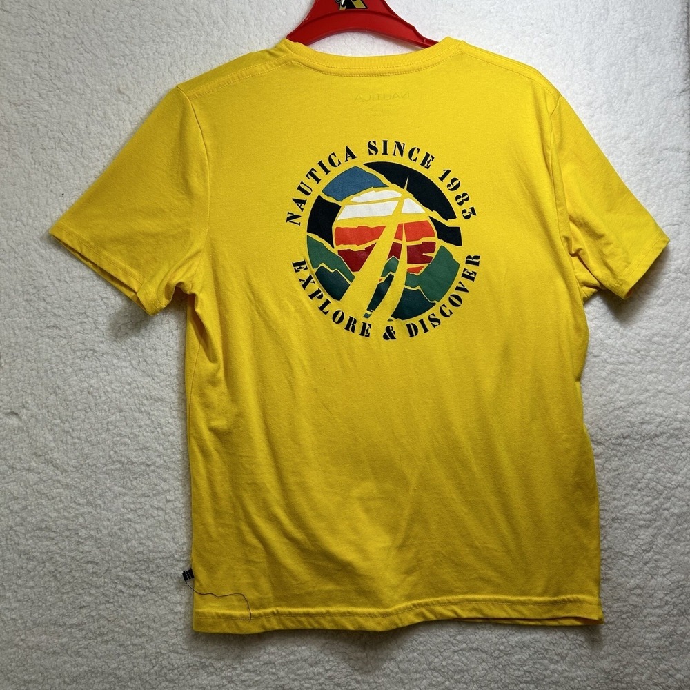 Nautica Men's Yellow T-Shirt, Size Large